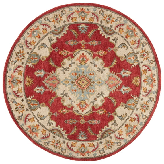 SAFAVIEH Antiquity Christopher Oriental Area Rug, Red/Grey, 6' x 6' Round