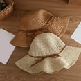 thumbnail image 5 of Fgnfyis Women's Summer Straw Bucket Hat Wide Brim Sun Fashionable Beach Fisherman Hat Beige One Size, 5 of 8
