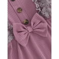 thumbnail image 6 of Bagilaanoe Toddler Baby Girl Fall Dress Ribbed Long Sleeves A-line Princess Dresses Headband 3M 6M 9M 12M 18M 24M 3T Infant Autume Casual Sundress, 6 of 8