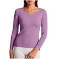 thumbnail image 2 of ClodeEU Women's V Neck Long Sleeve Thermal Underwear Top ,Cozy Warm Base Layer ,Women's Plus L, 2 of 4