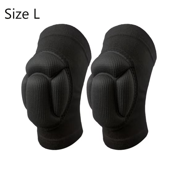 Asunby Thick EVA Foam Knee Pads, Anti-Slip Protective Knee Guards for Volleyball, Rock Climbing, Gardening, House Cleaning, Flooring, Black, Size L