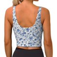 thumbnail image 3 of Lsque Rabbit And Butterfly Printed Women'S Sports Bra, Compression, Moisture Wicking, High-Impact Sports Bra For Women,Supportive sports bra-Large, 3 of 9