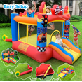 thumbnail image 3 of Culaluva Inflatable Bounce House: Bouncy Castle 2-in-1 with Slide for Kids Aged 3-6 - with 370W Blower & Storage Bag - Indoor Outdoor Play, 3 of 9
