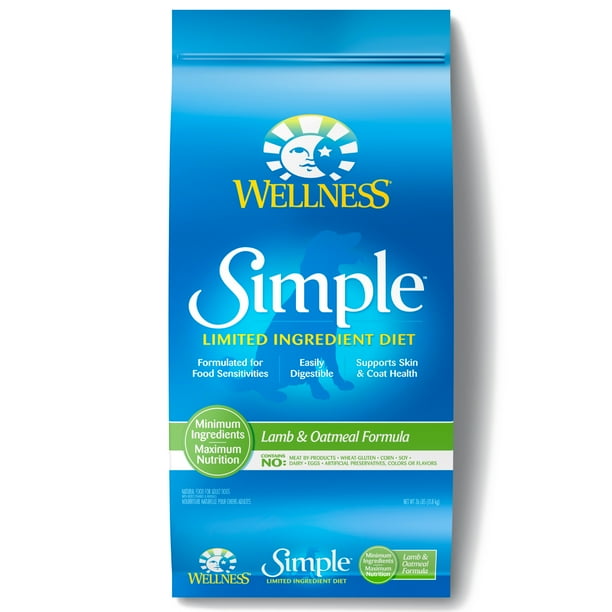 Wellness Simple Natural Limited Ingredient Dry Dog Food, Lamb and Oatmeal Recipe, 26Pound Bag