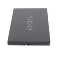 thumbnail image 4 of Touch Switch, Flame-retardant ABS Shell, Tempered Glass Panel, Intelligent Light Switch, Wall Touch Switch, for Home Appliances Houses Black 3 Gang 2031002, 4 of 7