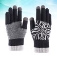 thumbnail image 5 of Gymnture 1 Pair Thicken Screen Touch Gloves Knitted Warm Gloves Windproof Winter Gloves for Outdoor Men (Black), 5 of 10