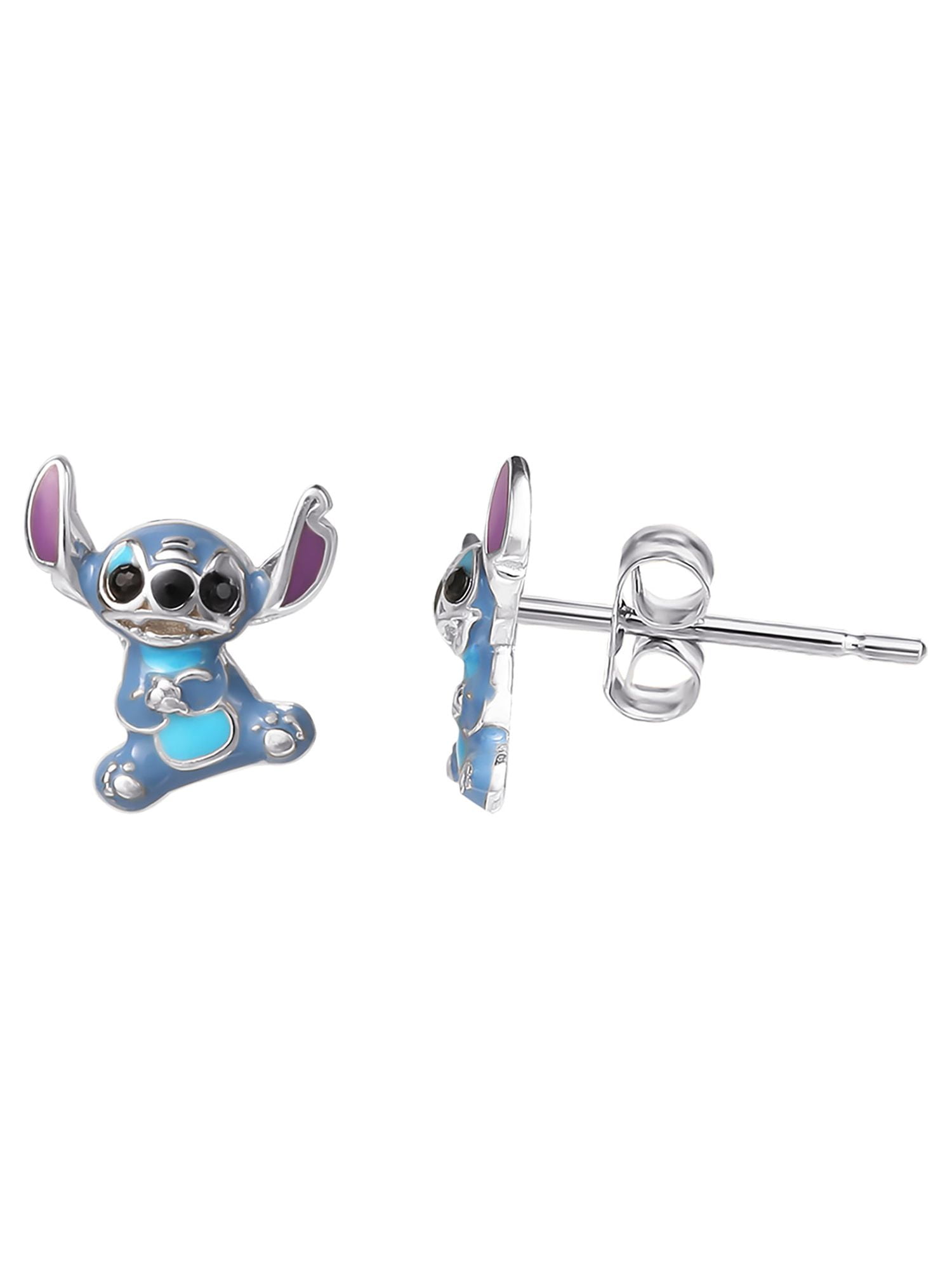 Disney Women’s Sterling Silver Stitch Stud Earrings