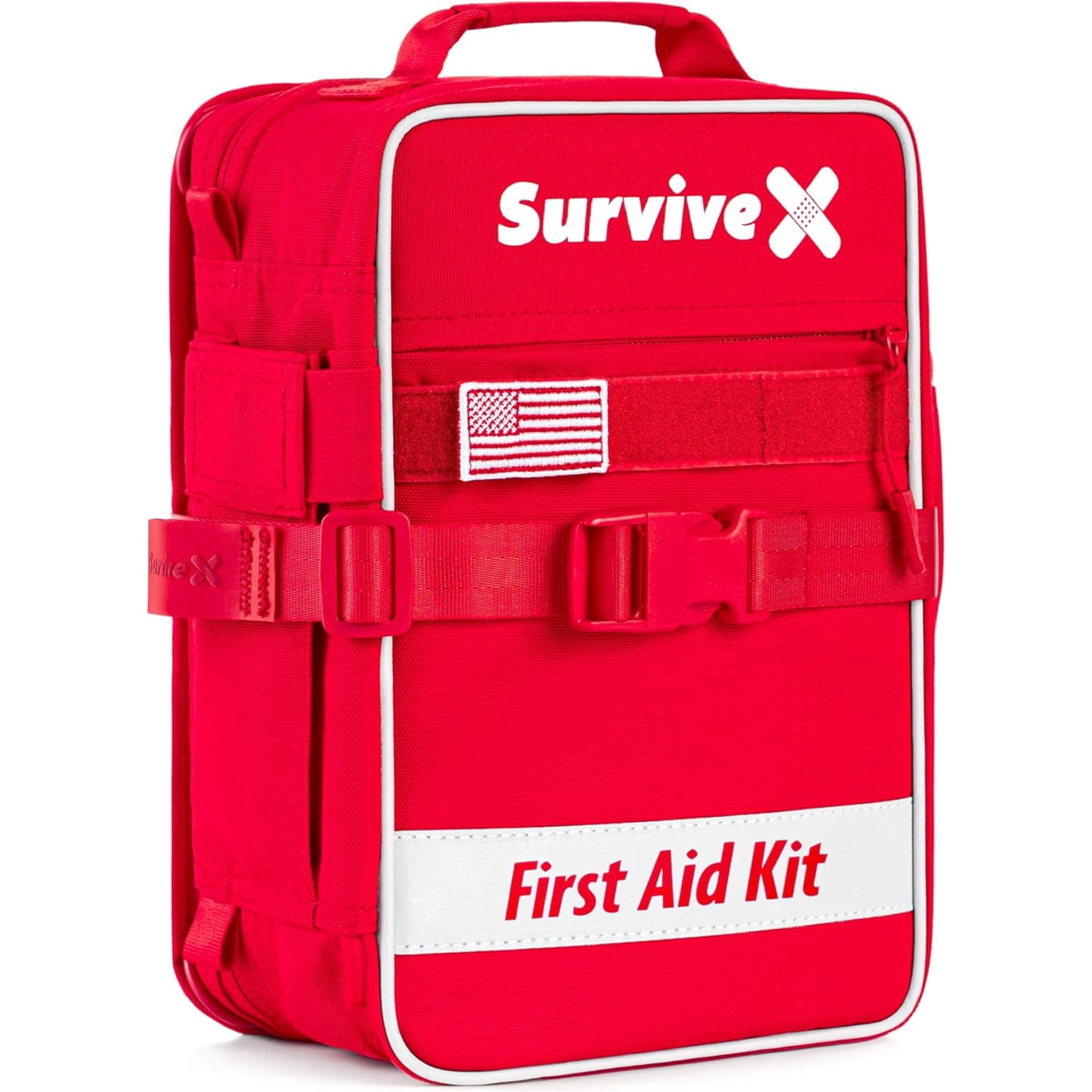 Large First Aid Kit for Car, Travel & Home - Emergency Kit for Hiking, Camping, Backpacking and Outdoors - Includes Zip Stitch Wound Closure Strips
