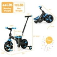 thumbnail image 5 of FONIRRA Kids 5-in-1 Bicycle, Foldable Kids Balance Bike with Removable Pedals and Detachable Auxiliary Wheels for 18-60 Months Boys & Girls, Blue, 5 of 7