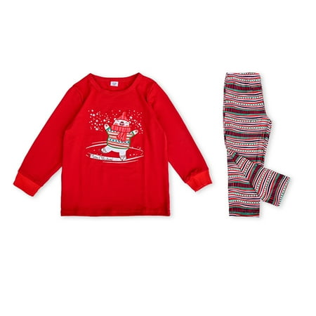 

Pajamas for Women KKCXFJX Parent-child Warm Christmas Set Printed Home Wear Pajamas Two-piece Kid Set
