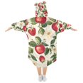 thumbnail image 2 of FORMRS Wearable Blanket Hoodie with Sleeves for Kids Cozy Flannel Sweatshirt, Apple Leaves Pattern, 2 of 7