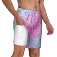 thumbnail image 3 of Gaeub Fun Rainbow Pink Mens Swim Trunks Stretch Beach Shorts Quick Dry for Men Swim Shorts Swimwear with Pockets- Small, 3 of 9