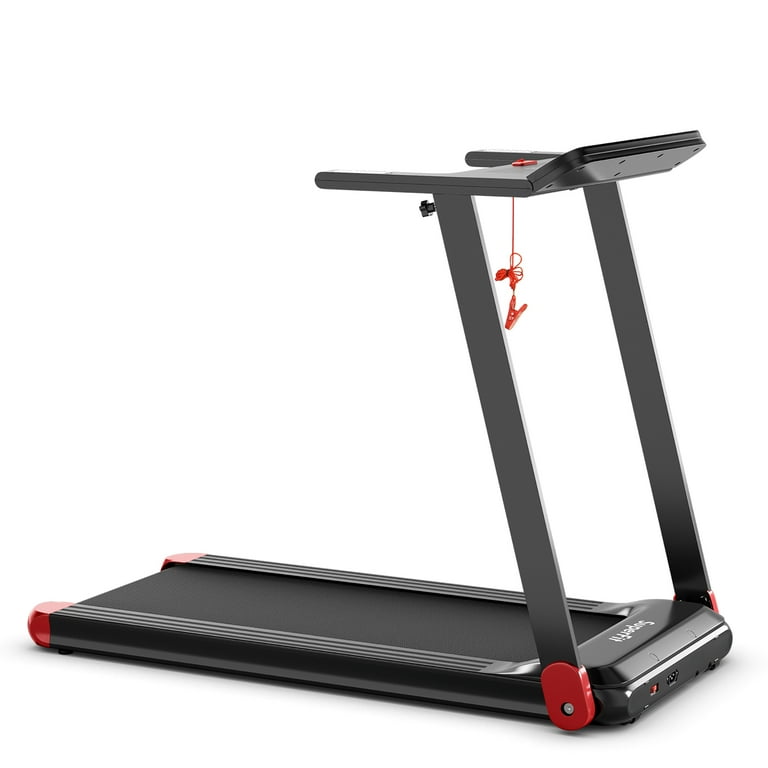 SuperFit Portable Home Treadmill Foldable Red Compact for Small Space Adjustable Speed with APP Control and Speaker Walmart