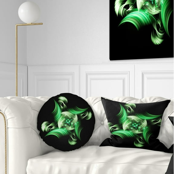 Designart 12" x 20" Green Polyester Throw Pillow