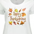 thumbnail image 4 of Inktastic Happy Thanksgiving Fall Leaves in Autumn Colors Women's Plus Size T-Shirt, 4 of 5