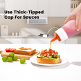 thumbnail image 6 of Micebay 16 oz Silicone Condiment Squeeze Bottles, Leak Proof, BPA Free, with Interchangeable Lids, Set of 4 for Oil, Honey, Dressing, Pink, 6 of 9