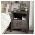 thumbnail image 5 of Fluted Nightstand with Charging Station, 2-Drawer Grey Wash Nightstand, Farmhouse Bedroom Side Table with USB Ports, Modern Textured Nightstand, 5 of 7