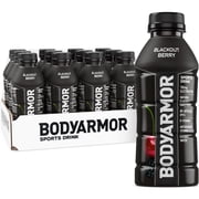 BODYARMOR Blackout Berry Electrolyte Sports Drink Bottles, 16 fl oz, 12 Pack