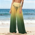 thumbnail image 7 of OGLCCG Women's Cover Up Boho Pants See Through Sheer Mesh Chiffon Flowy Beach Pants Gradient Color Wide Leg Long Palazzo Pant,XL, 7 of 7