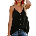 thumbnail image 2 of Babysbule Womens Tank Tops Womens Tops Solid Buttons V-Neck Sexy Vest Sling Camisole Sleeveless T-Shirt, 2 of 7