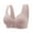 Grey, variant on Women's Front Buckle Lace Edge Seamless Wireless Yoga Bra - Nylon/Spandex