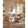 thumbnail image 6 of Boho 2-Tier Round Side Table - Rattan-Look Nightstand with Storage Shelf for Small Spaces, Black Walnut, 6 of 6
