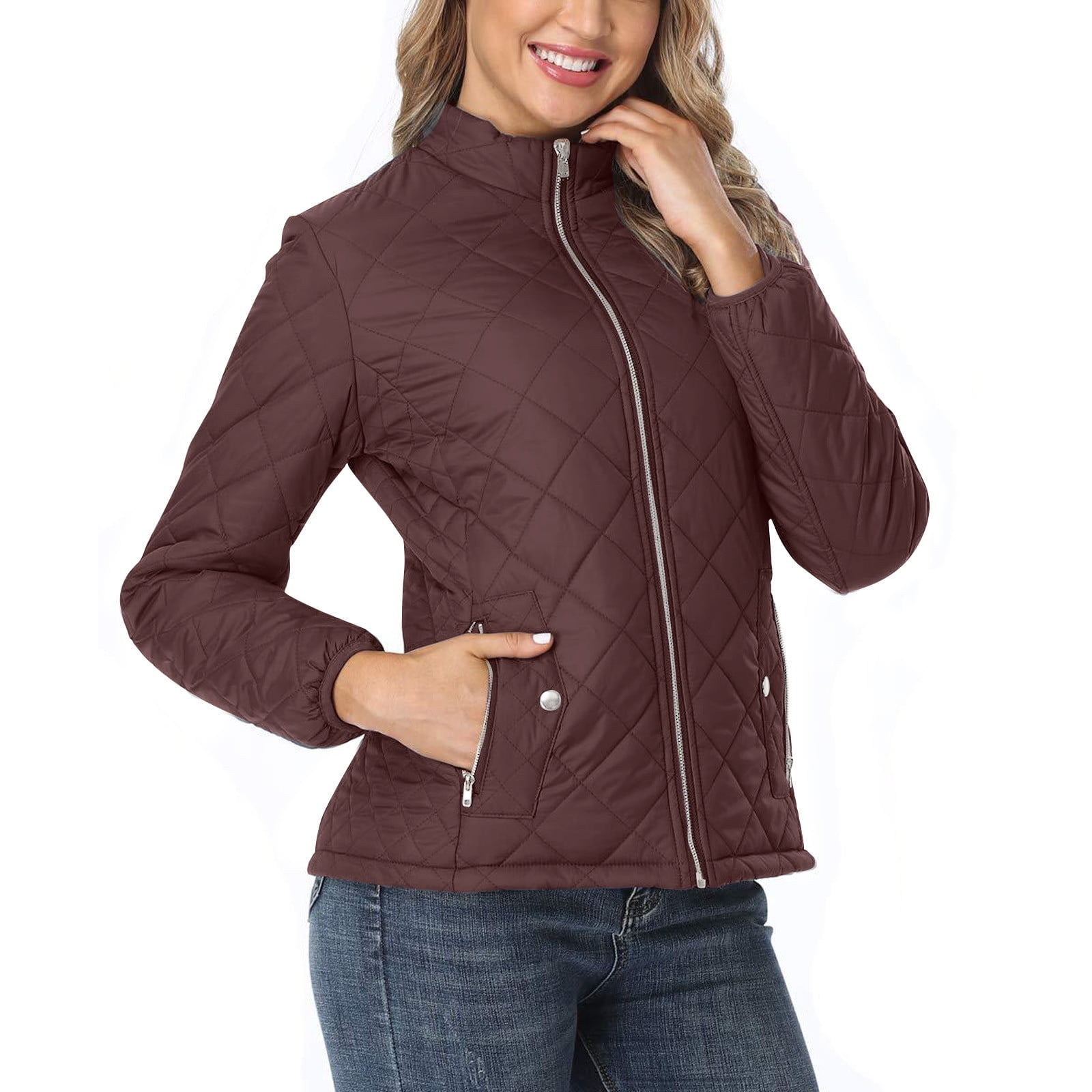 Stand Collar Funnel Neck Coats Ladies Woman Within Plus Size