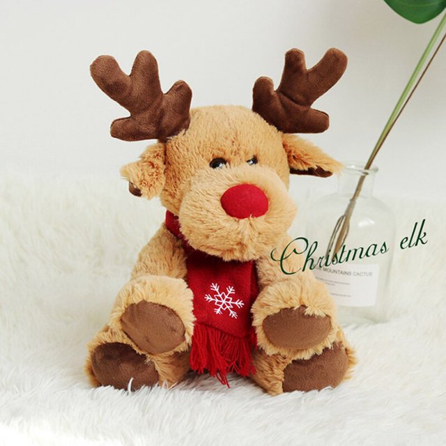 30cm elk doll plush toy children's gift Christmas elk doll doll Girl Birthday Gift creative lovely plush toy Christmas giftElk30cm Deng Xun unisex