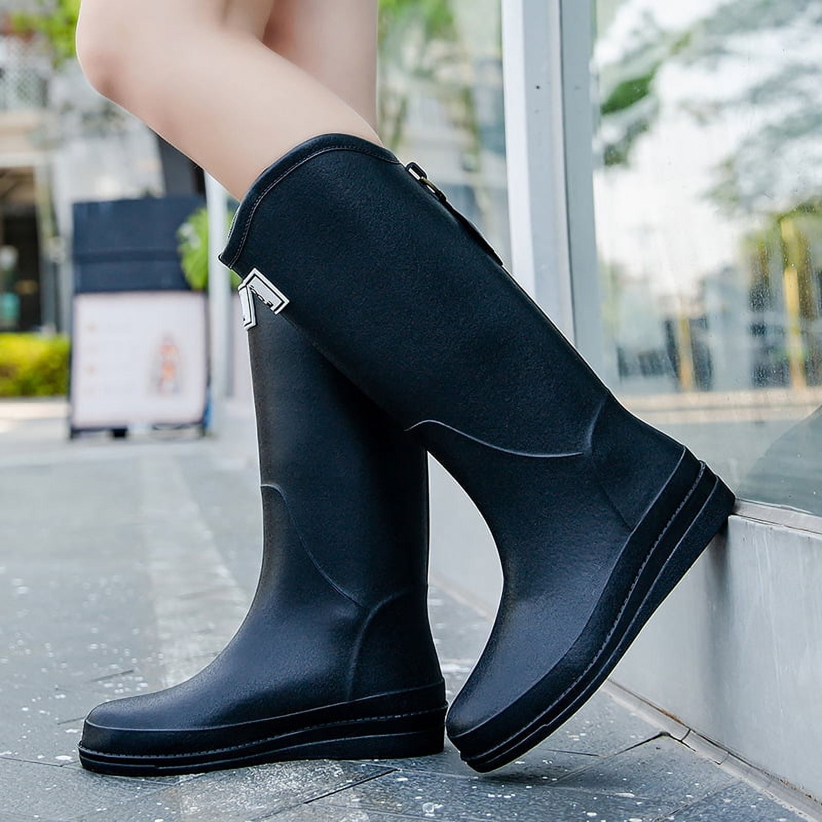 Moda Botas Largas De Lluvia Botas De Lluvia De Moda Para Mujer