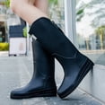 thumbnail image 3 of Botas de lluvia de moda para mujer, botas altas sencillas, zapatos exteriores antideslizantes, resistentes al desgaste e impermeables para mujer, botas largas para trabajo de cocina, marea, 3 of 6