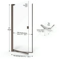 thumbnail image 6 of Basco A0063-6Ob Armon 66" High X 33-1/4" Wide Hinged Semi Frameless Shower Door - Bronze, 6 of 7