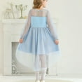 thumbnail image 4 of Gubotare Toddler Tulle Dress Girls Long Sleeve Basic Skater Dress and A Line Swing School Party Dress (Sky Blue,Size 5-6 Years), 4 of 9