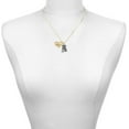 thumbnail image 2 of Delight Jewelry Silver-tone Dragon with AB Crystal Eyes & Clear Ball - Large Goldtone Lil Sister Heart Charm Necklace, 17.5"+2" Extender, 2 of 5