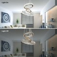 thumbnail image 3 of Lámpara Moderna de Araña LED FRIXCHUR con Cristales y 3 Aros, Luz Colgante Ajustable para Sala, Comedor, Dormitorio y Recibidor en Dorado (Blanco Frío), 3 of 9