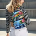 thumbnail image 5 of Balery Floral Truck Welcome Mochila Clásica Impresa Básica para Viaje, Mochila Escolar Resistente al Agua, Mochila de Lona con Correas Ajustables-Medium, 5 of 5