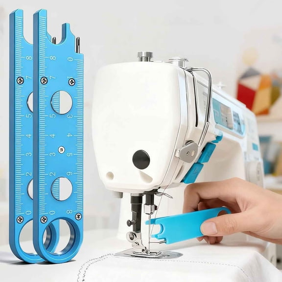 Sewing Machine Needle Threader Tool With Alignment Guide, Magnetic Back & Built-In Ruler,Needle Threader For Sewing Machine,Sewing Kit,Jack Sewing Tool,Sewing Notions & Supplie