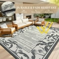 thumbnail image 4 of Outdoor Rug 8x10 ft Reversible Patio Rug Mat Outdoor Carpet Waterproof Camping Rugs Plastic Straw Rugs-Patio RV Camper Balcony Backyard Picnic Deck Pool Beach Mat Coconut Palm Leaf Rug Grey & Beige, 4 of 7