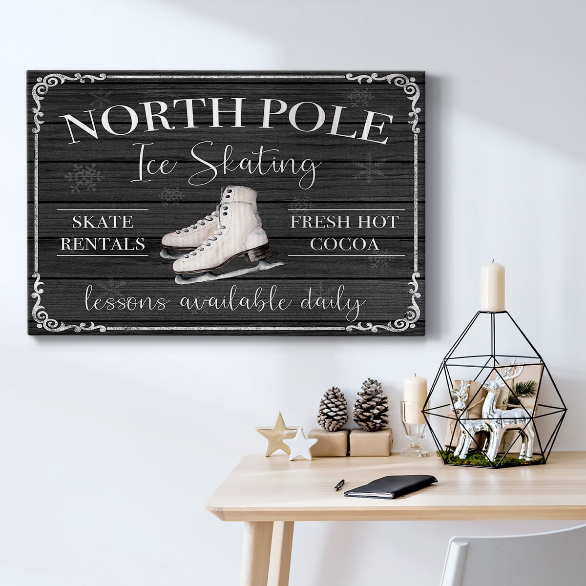 North Pole Ice Skating- Gallery Wrapped Canvas
