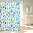 thumbnail image 2 of Erosebridal Strawberry Flowers Shower Curtain 72Wx72L,Cartoon Ladybug Bathroom Curtain,White Blue, 2 of 5