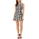 thumbnail image 2 of INSPIRE CHIC Vestido Mini A-Line Sin Mangas de Cuello Redondo y Cuadros XS Negro Blanco, 2 of 7
