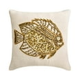 thumbnail image 3 of The HomeCentric Decorative Pillow Covers, Decorative Ivory Pack of 2, 20x20 inch (50x50 cm) Throw Pillows For Couch, Linen Fish Sequins Cushion Cover, Sea Creatures Beach Style Style - Glamour Fish, 3 of 10