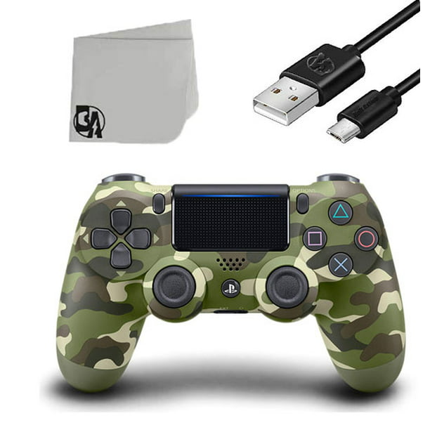 hungersnød delikat halv otte DualShock PlayStation 4 Wireless Green Camo Controller with Charging Cable  BOLT AXTION Bundle Used Pristine - Walmart.com