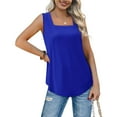 thumbnail image 5 of Yubnlvae Blue Tank Tops for Women Summer Outfits 2025 Square Neck Casual Shirts Blouses，Tank Tops for Women Summer Outfits 2025 Square Neck Casual Shirts Blouses, Xxl, 5 of 6