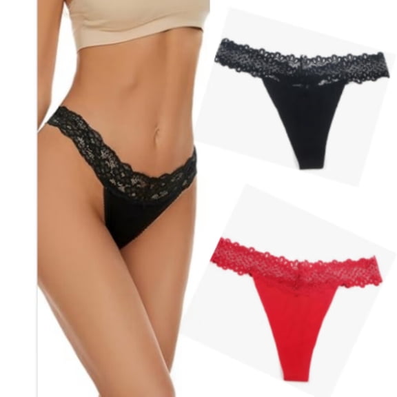 Seamless Thong for Women,No Show Lace Underwear,Ladies Breathable Comfort Panties Soft Laser Cut Undies