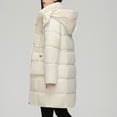 thumbnail image 6 of jtjvou Women Long Puffer Coat Winter Warm Hooded Jacket Long Full Length down Jacket with Pockets Beige M, 6 of 9