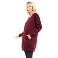 thumbnail image 3 of Made by Olivia Women's Casual Oversized Loose Fit V-Neck Fleece Pullover Sweatshirts Tunic Fall Outfits S~3X, 3 of 7