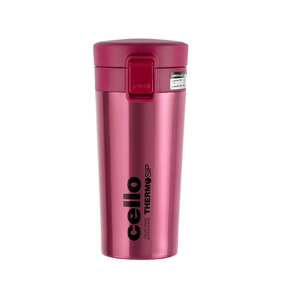 Monty Thermosteel Vacuum Insulated Travel Mug - 450ml, Pink | Prolonged Hours Hot & Cold Water Flask - Spill Proof & Easy To Sip | Tea & Juice Mug, Soup Flask - Personal & Corporate Gifting