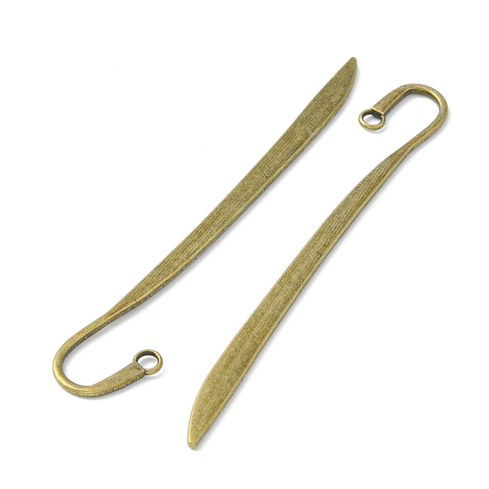 50 pc Tibetan style Bookmarks Cadmium Free Nickel Free Lead Free Feather Antique Bronze 118x20x2.5mm Hole: 4mm