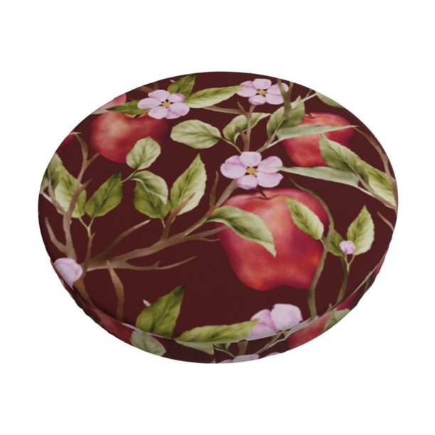 Disketp Leaf And Fruit Funda Redonda para Taburete, Funda de Cojín para Silla de Bar Suave y Elástica-12 inch