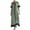 Mint Green(Dress), variant on GUACER V-Neck Maxi Dress for Women Cotton Linen Casual Short Sleeve Contrast Trim Boho Long Dresses with Ruffle Hem